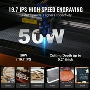 KFFKFF 50W CO2 Laser Etching Tool, 12 x 20 inches, 19.7 IPS Laser Slicing Device with Dual Direction Air Support, Syncs with LightBurn, CorelDRAW, AutoCAD, Windows, Mac OS, Linux