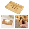 thumbnail image 3 of Bamboo Wooden Soap Dish Drainer Shower Soap Storage Holder Soap Tray for Bathroom Shower Vanities Kitchen Sink Rectangle, 3 of 7