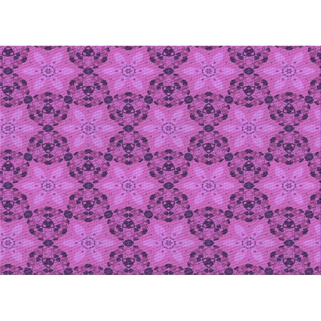 Ahgly Company Machine Washable Indoor Rectangle Transitional Magenta Pink Area Rugs, 2' x 3'