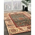 thumbnail image 3 of Ahgly Company Machine Washable Indoor Round Abstract Yellow Area Rugs, 7' Round, 3 of 7