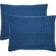thumbnail image 2 of VHC Brands Waffle Weave Navy Blue King Size Sham Set of 2 20x36, Decorative Throw Pillow Covers / Shams, Boho Farmhouse Bedroom Decor, 2 of 3