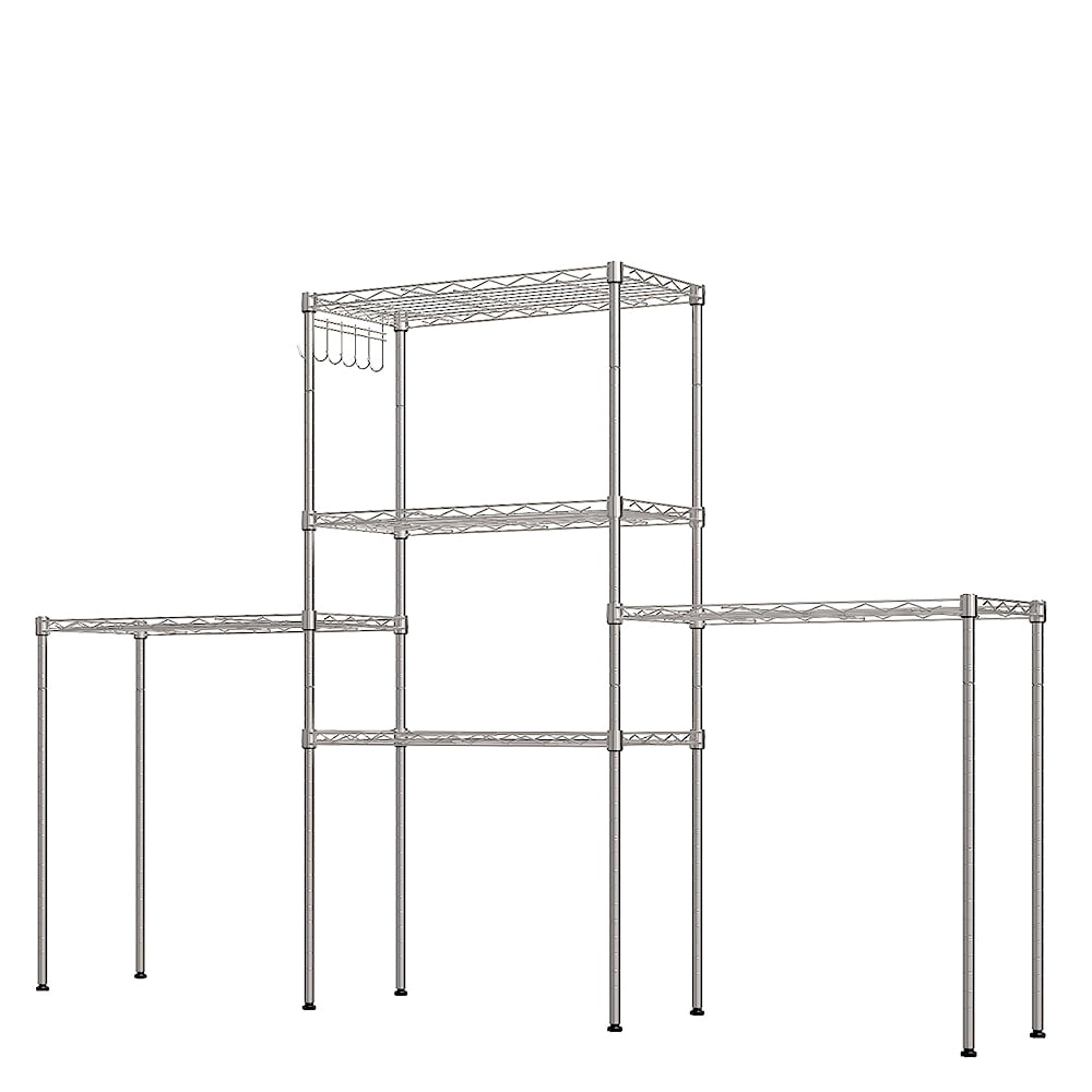 Ktaxon 60"x22"x12" Heavy Duty 5-Tier Wire Shelving Rack Adjustable Shelf Storage Silver