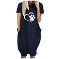 thumbnail image 2 of YUNAFFT Robes pour Femmes Liquidation Mode Femmes Ample Amour Imprimé Col Rond Poches Décontracté Manches Courtes Robe Vente, 2 of 4