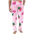 thumbnail image 1 of Pantalones largos para hombre con estampado de cintura elástica y bolsillo con cordón, pantalones largos de poliéster para hombre, 1 of 5