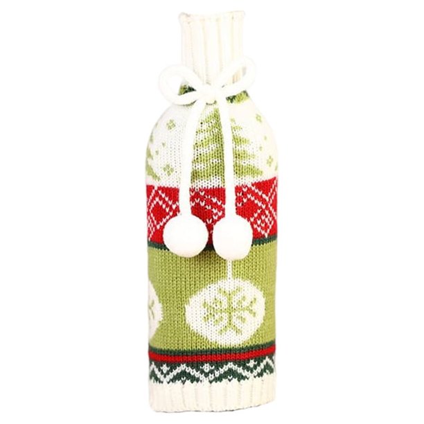 Matsuzay Cubierta de botella, calcomanía de Navidad, decoración navideña, accesorios protectores para el hogar, accesorios para festivales, Kits de decoración para fiestas Patrón de árbol de Navidad