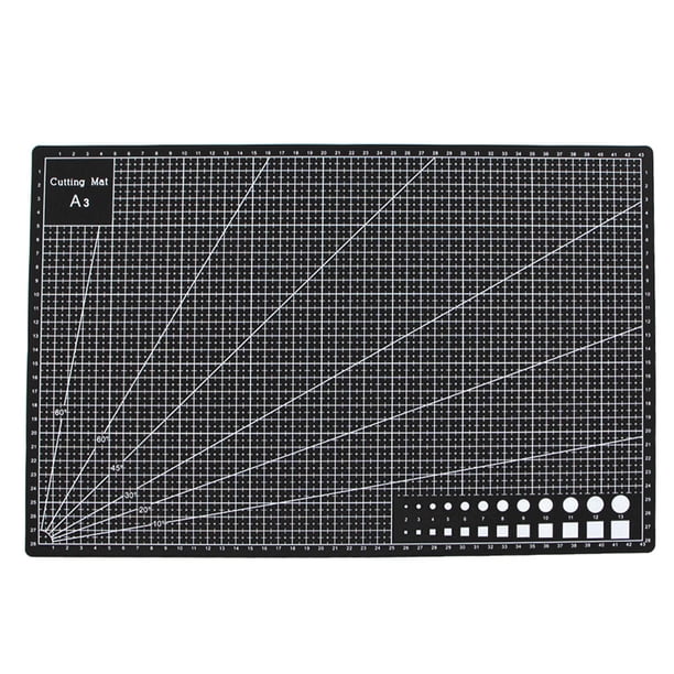 Plate A3 Grid Line Mat Antideslizante Papel para manualidades Tablero Escuela Hogar Oficina Artesanía Suministros de bricolaje, Negro