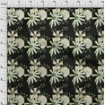 thumbnail image 3 of oneOone Cotton Poplin Twill Black Fabric Flower & Leaves Watercolor Sewing Material Print Fabric By The Yard 56 Inch Wide, 3 of 4