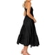thumbnail image 5 of Qarigey Vestido largo de mujer estético sin mangas plisado un hombro vestido de noche Club playa vacaciones mujer ropa de verano Vestidos Negro S Qarigey AP011089-13, 5 of 6
