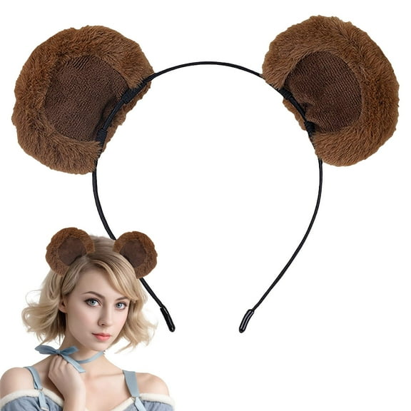 Cartoon Bear Ears Headband Cute Velvet Hair Band for Women Girls Party Hair Accessories Animal Themed Washable