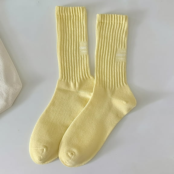 WCJM Under $ 5 Yellow Socks Cotton Lady Short Socks Women Thin Cotton Socks Soft Cotton Bootie Socks Women Above Ankle Crew Socks