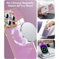 thumbnail image 5 of Magnetic Ture Color for iPhone 14 Pro Max Case with Exclusive Build-in Lens Cover [No.1 Strong N52 Magnet] for Women Girl Cute Love Girls Phone TPU Case (6.7")-Sakura Purple, 5 of 12