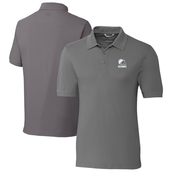 Men's Cutter & Buck Gray Cleveland Browns Big & Tall Advantage Eco Tri-Blend Pique Polo
