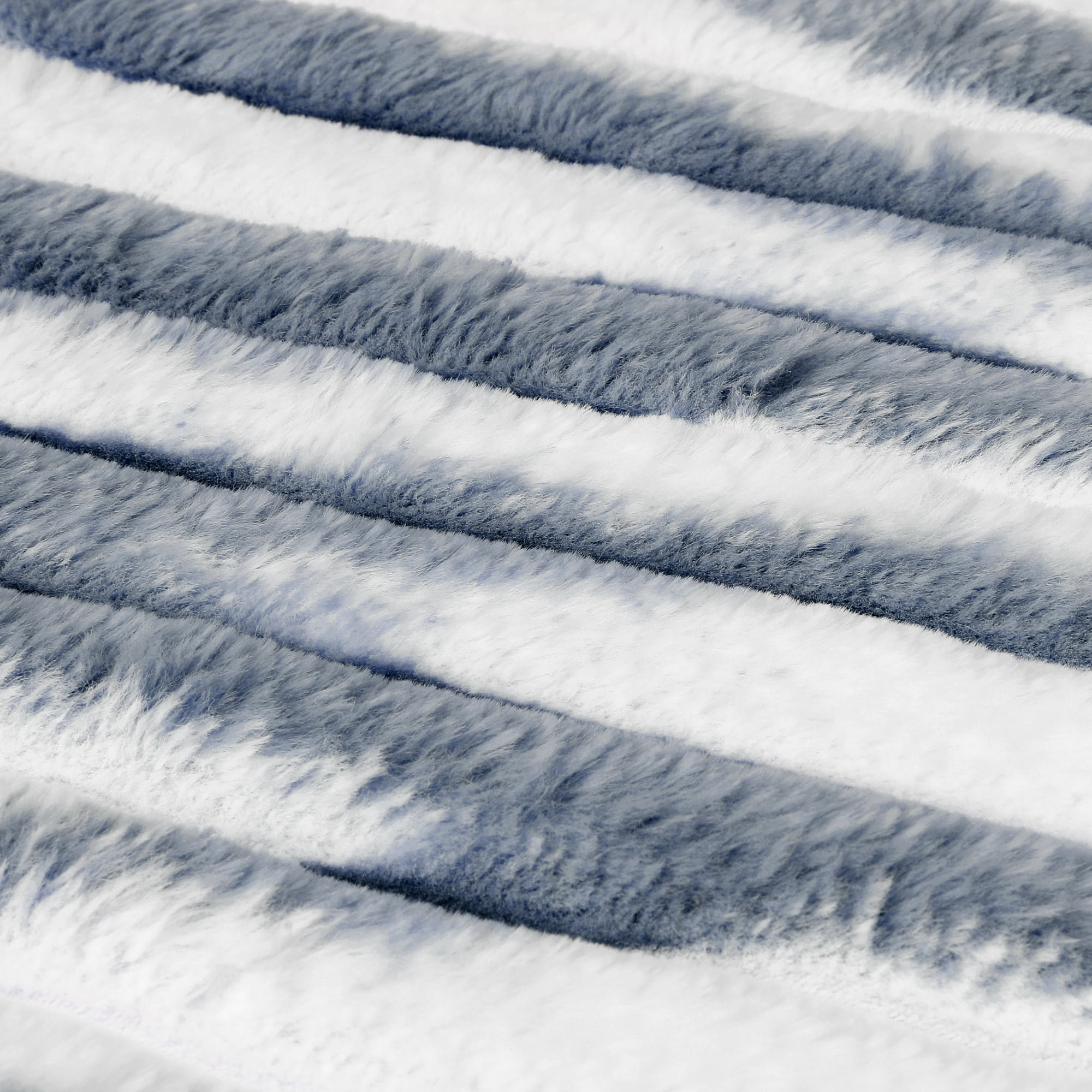 Unique Bargains Gradient Striped Tie Dye Throw Pillow Covers Faux Fur Plush Pillowcases Dark Blue 16" x 16"