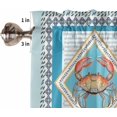 thumbnail image 5 of Kitchen Curtains Set, Blue Crab Nautical Kitchen Curtains and Valances Set, Ocean Coastal Geometric Rod Pocket Tier Curtains 24 Inch Length for Cafe/Bedroom Windows, 5 of 6