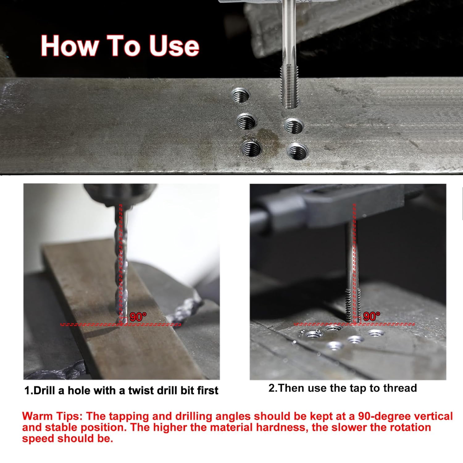 FRKSMD-M3.5 x 0.6 Tap and 2.9mm Drill Bit Set, M2 HSS Metric Drill and Tap Set, Machine Screw Tap Drill Bit Kit for Metal