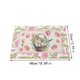 thumbnail image 3 of Easter Bunny Egg Pattern Linen Print Kitchen Dining Room Insulated Decorative Placemat（10）, 3 of 7