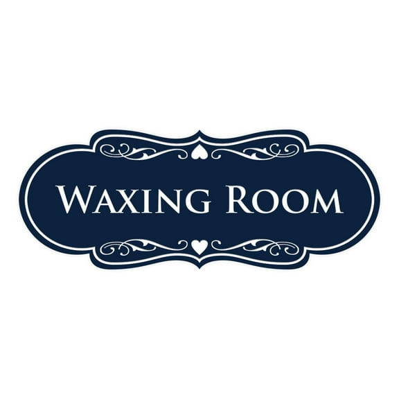 Designer Waxing Room Sign (Navy Blue / White) - Large