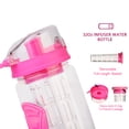 thumbnail image 5 of 32oz Fruit Infuser Water Bottle TeqHome Leakproof Sport Water Bottles with Flip Top Lid with Drinking Spout Men Women's Ideal Fitness Gift for Gym Camping Pink, 5 of 12