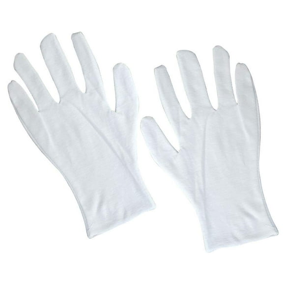 6 pairs Lengthen Cotton Gloves Cotton Healthy Gloves for Industrial Factory Electronics Ceremonial (White)
