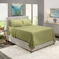 thumbnail image 5 of Clara Clark Hotel Luxury Soft Microfiber Extra Deep Pocket 7 Piece Bed Sheets Set, Fits 18"-24", Split King, Sage Green, 5 of 8