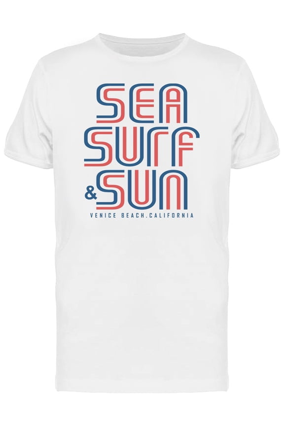 Sea Surf And Sun Retro Graphic Tee Men's -Image by Shutterstock