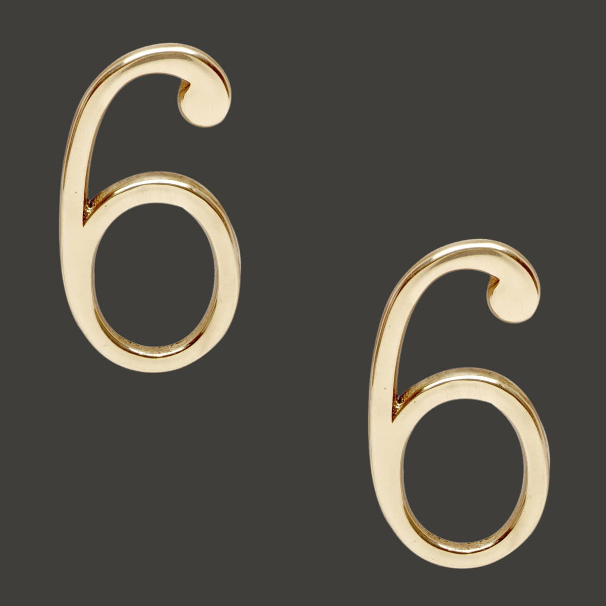 Renovators Supply Bright Solid Brass 3" Address House Number '6' '9' Pin Mount Pack of 2