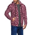 thumbnail image 2 of Kdxio Rose Leopard Print Print Men Hoodies Casual Hoodies for Men with Zip Pockets Full Zip Long Sleeve Sweatshirt Sports Hooded Jacket-Medium, 2 of 5