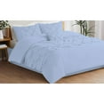 thumbnail image 3 of 3 Piece New Half Pinch Pleated Pattern Comforter Set, 800 TC, 100% Egyptian Cotton, Super King Size Light Blue Solid, 3 of 6
