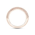 thumbnail image 4 of AFFY 14K Rose Gold Over 925 Sterling Silver Round Cut Natural Diamond Half-Eternity Anniversary Wedding Band Ring (0.14 Cttw, I-J Color, I2-I3 Clarity), Ring Size-9.5, 4 of 5