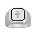 thumbnail image 2 of Men's .05 ctw Stainless Steel Diamond Accent Cross Ring, 8mm, 2 of 4