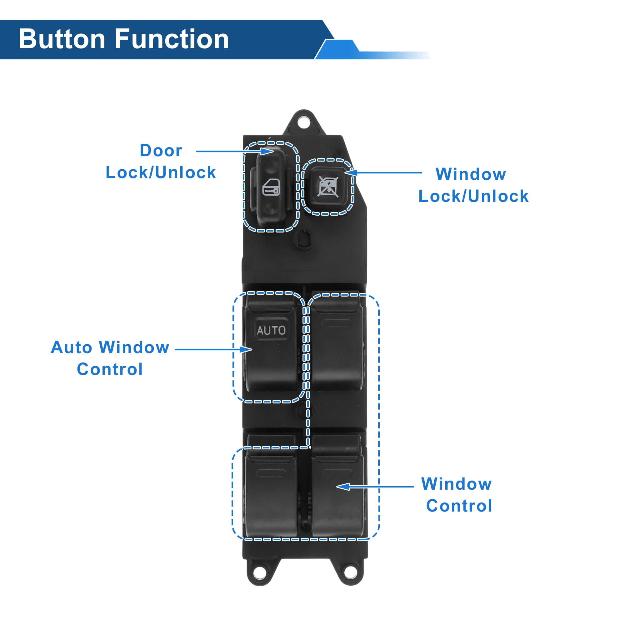 Unique Bargains Power Window Switch for Lexus ES300 1991-1996 No.8482033010 Black