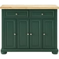 thumbnail image 2 of Crosley Furniture Madison Wood Top Kitchen Island Cart in Emerald, 2 of 10