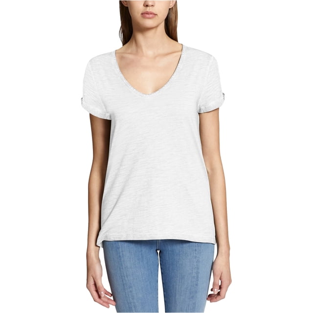 Sanctuary Clothing Camiseta básica de manga torcida para mujer, blanca, extragrande