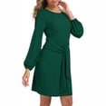 thumbnail image 4 of Vestido Corto De Manga Farol Larga, Cómodo Vestido De Cóctel De Poliéster Con Cuello Redondo Para Citas ANGGREK No, 4 of 6