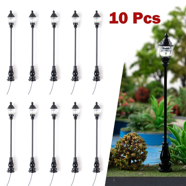 Lefu 10Pcs N scale 1:160 Model Railway LED Street Light Garden Light Model Lamps DIY