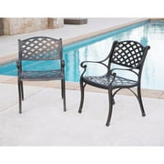 Walker Edison Antique Brown Cast Aluminum Patio Chairs Set of 2 by Walker Edison Furniture Company, LLC