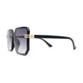thumbnail image 3 of Classy Rimless Squared Rectangle Luxury Plastic Fashoin Sunglasses Black - Smoke, 3 of 4
