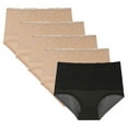 thumbnail image 2 of HVOBTTY Women's Briefs High Waist Breathable Butt Lifting Stretchy Daily Wear, 5-Pack, 2 of 4