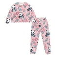 thumbnail image 2 of DISNIMO Women Pajamas Set Panda Leaf Print Long Sleeve Sleepwear Pajama Pants Lounge Sets Casual Comfy 2 Piece Round Neck Lounge Wear Sets for Women, S, 2 of 7