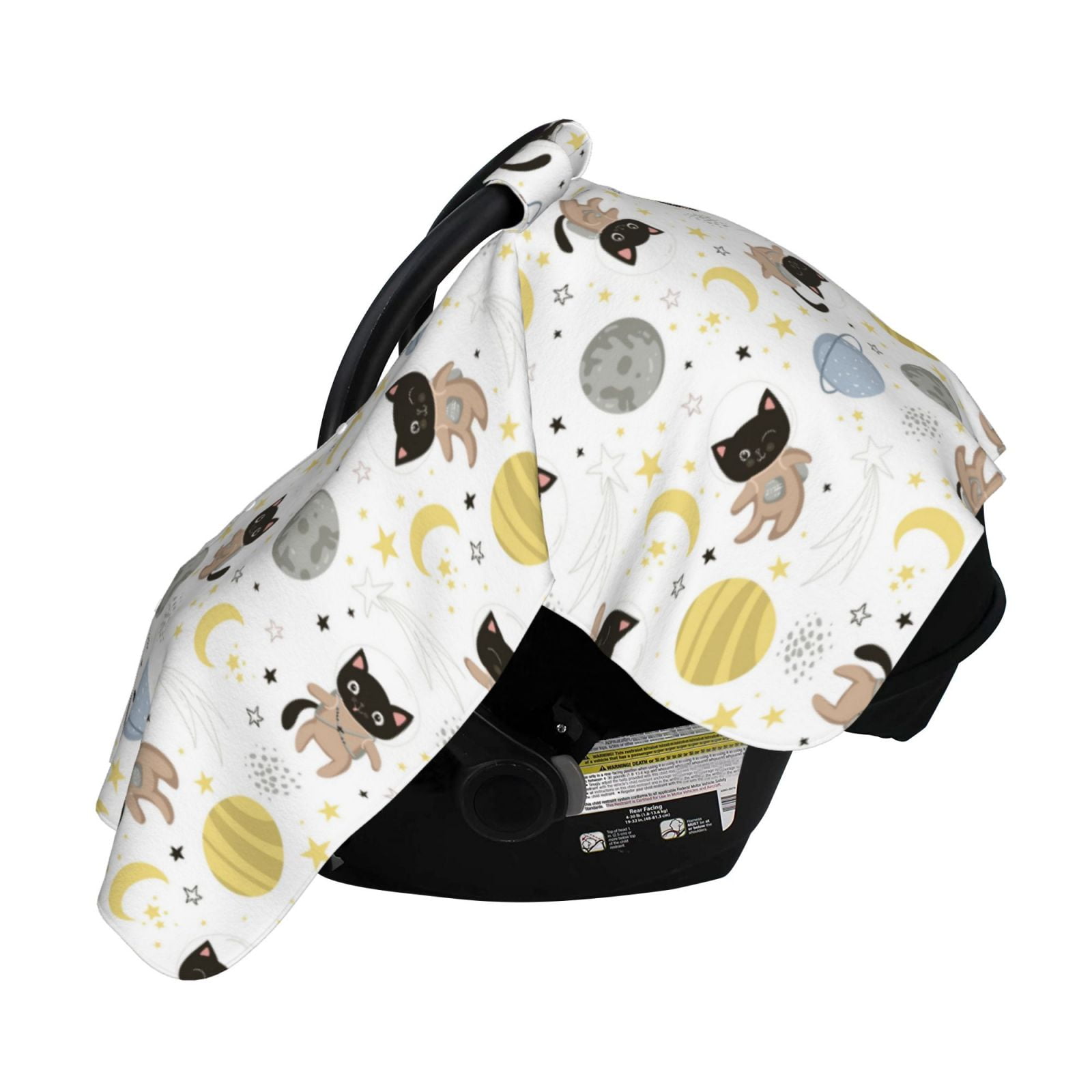 Naloa Cute Cat Baby Car Seat Cover, Breathable Baby Carrier Cover, Multiuse Baby Carrier Cover & Nursing Breastfeeding Cover