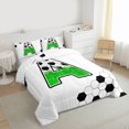 thumbnail image 3 of Castle Fairy Boys Girls Letter Monogrammed A Bedding Comforter Set 2pcs,Sport Soccer Print Twin Comforter Sets Microfiber,Bling Green Glitter Breathable Bedding Set,Ultra Soft Home Decor,Reversible, 3 of 8