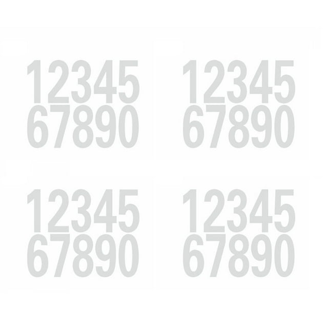 kurtrusly 4 Pieces Reflective Sticker for Kids Multifunctional Household Accessories Outdoor Sign Teaching Prop Number Stickers PVC Paster