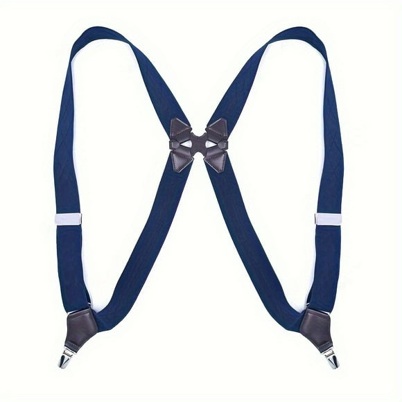 FNNMNNR 1pc Men‘s Trucker Style Suspenders - 1.38inch Wide Heavy Duty Clips  Elastic Straps  Adjustable  Comfortable  Big and Tall Friendly - Ideal Gift for Men  British Style Clip-on Sid