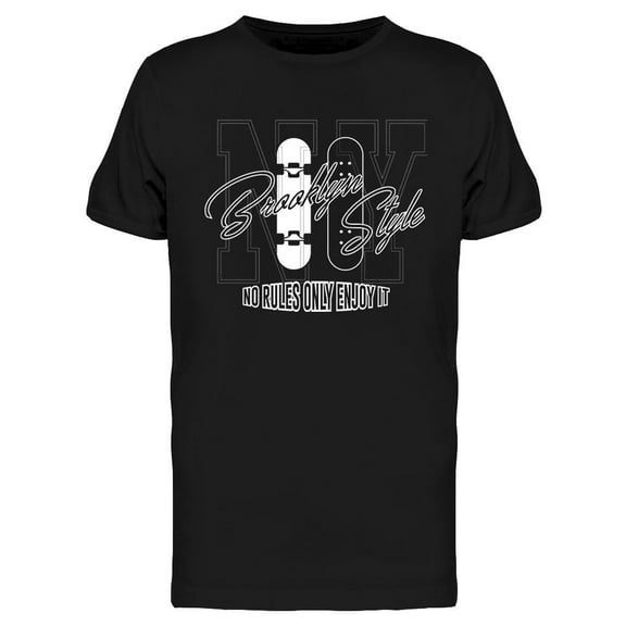Skateboarding Brooklyn Style T-Shirt Men -Image by Shutterstock, Male XX-Large