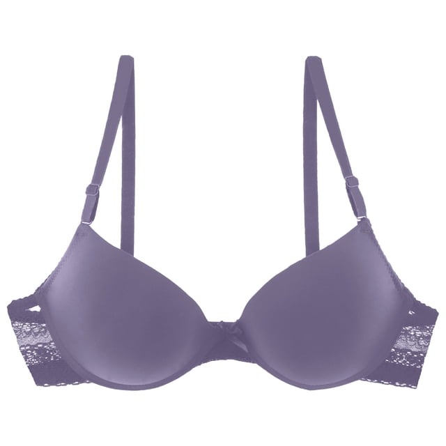 Bmisegm Women's Comfortable Transparent Shoulder Strap Cordless Bra Backless Design with Versatile Convertible Features for All-Day Purple 38