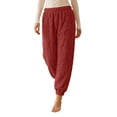 thumbnail image 4 of Bixock Women Pajamas Pants Fleece Loungewear Pants Heart Graphic Brushed Jogger Sleep Pants High Elastic Waist Soft Warm Loose Indoor Homewear Sleepwear Trousers Women Clothings, 4 of 5