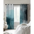 thumbnail image 3 of Fsddascl Blue Gray Blackout Curtains for Bedroom/Living Room, Thermal Insulated Kitchen Curtains, Retro Abstract Gradient Plaid Geometric Art Grommet Darkening Window Treatment Drapes 52"x72"x2, 3 of 8