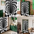 thumbnail image 6 of Shower Curtain, Abstract Black White Checkered Waterproof Shower Curtain Set with Hooks for Bathroom Showers,Stalls and Bathtubs,60x72In Vortex Style Buffalo Plaid, 6 of 9