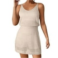 thumbnail image 3 of pstuiky Cover up for Women, Summer Crochet Hollow Out Knit Beach Cover Up Dress for Women Vacation Swimwear Bathing Suit Outfit Cruise Resort Wear Lightweight Long Sleeve Khaki, 3 of 7