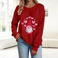 thumbnail image 6 of vigerkar Valentines Sweatshirt Women Gnomes Shirts Love Heart Sweater Crewneck Long Sleeve Pullover Tops (Red, XL), 6 of 9
